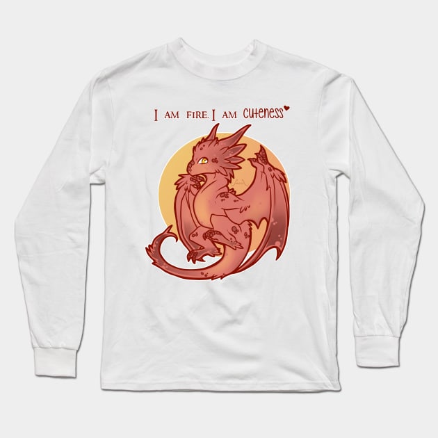I am fire, I am cuteness Long Sleeve T-Shirt by seosaur